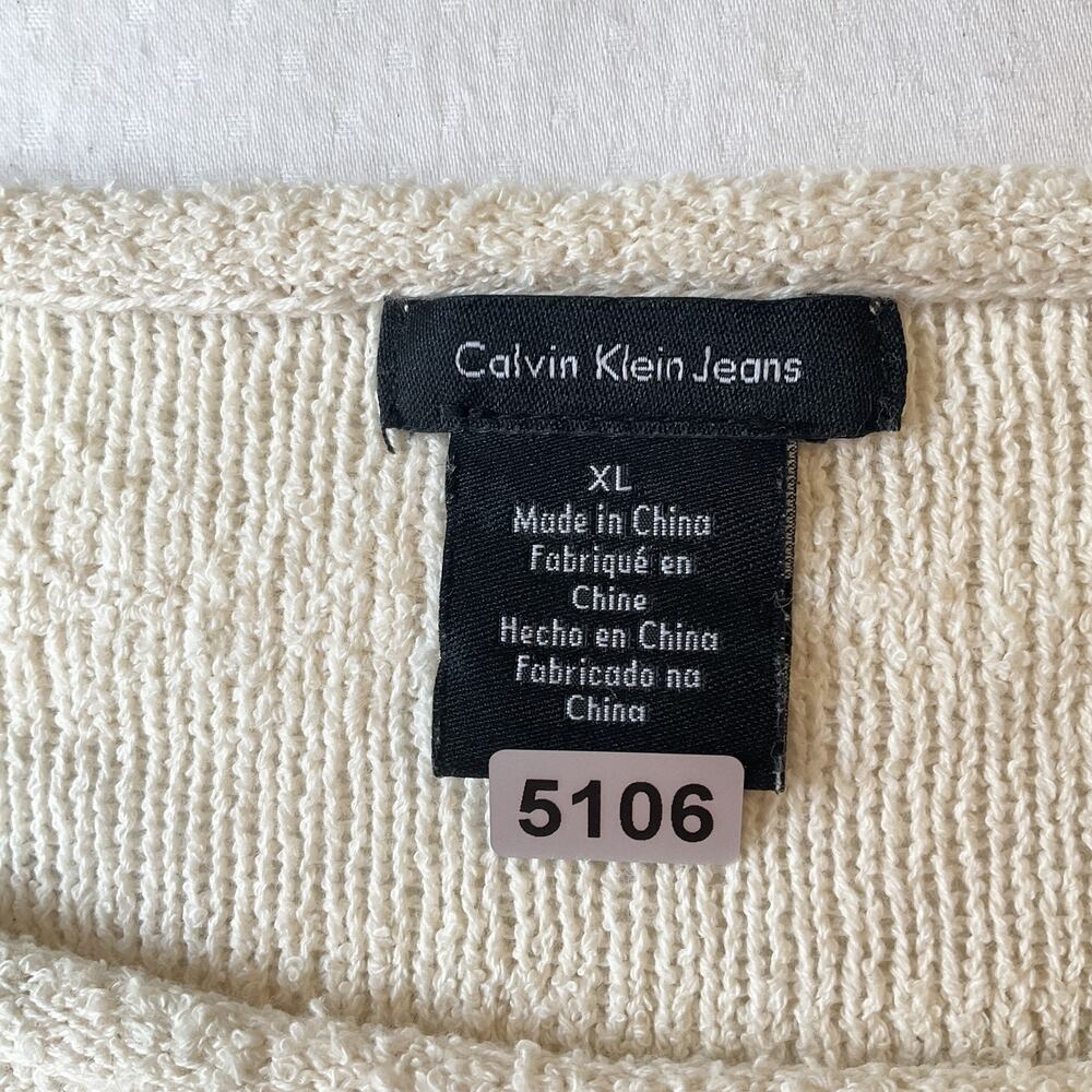 Calvin Klein Jeans Women Sweatshirt XL Pink Cotton Nylon Striped Long Sleeve - Picture 2 of 8